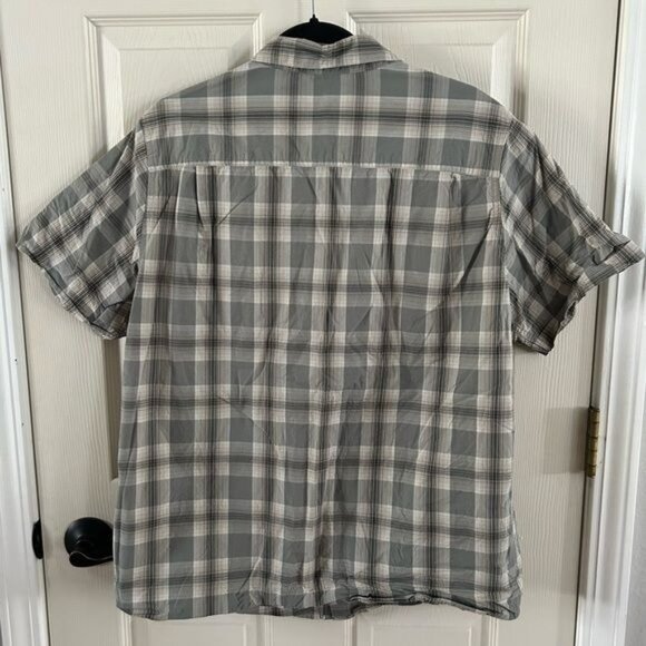 DKOTA Grizzly Button Snap Green Plaid Short Sleeve Shirt, Sz Large - Picture 14 of 16